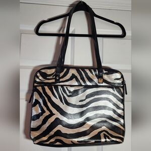 Bueno Black And Cream Zebra Print Tote Bag Has Flaws